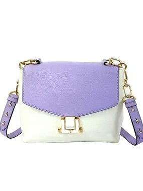 Lodis Lavender and White Chain-Handle Crossbody Bag